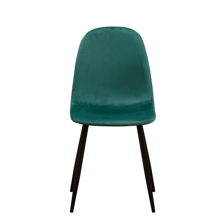 Velveteen green dining chair