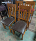 Set of Four Dining / Pub Chairs / Black Leather Seats