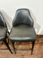 Set of 4 Black Genuine Leather Bar Stools Restaurant Bar Pub