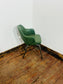 Set of 8 Green Leather Dining Chairs Armchairs Metal Legs Restaurant Cafe