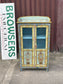 Hand Painted Indian Style Display Cabinet Glass Door Floral Decorative Storage