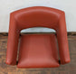 Set of 9 orange faux-leather and fabric tub chairs for cafe / pub / restaurant