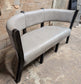 Grey Faux Leather Indoor Pub / Bar/ Cafe Bench with Black Wooden Frame
