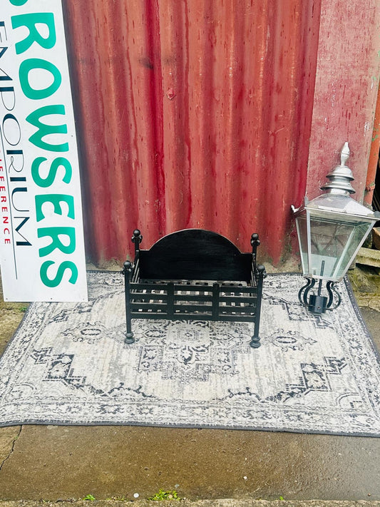Handmade Black Metal Fire Basket Wrought Iron Open Fireplace Grate Hearth