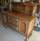 Vintage Oak Dresser / Brass Handles / 3 Drawers / 2 Cabinets