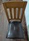 Set of Four Dining / Pub Chairs / Black Leather Seats
