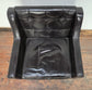 Square Black Faux Leather Tub Chair with Red Tartan Sides and Back