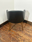 Set of 8 Black Leather Dining / Occasional Chairs Pub Restaurant Bar