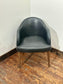 Set of 8 Black Leather Dining / Occasional Chairs Pub Restaurant Bar