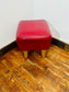 Set of 9 Red Leather Effect Low Pub Bar Stools Wooden Legs