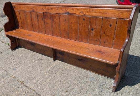 Long Wooden Church Bench / Pew