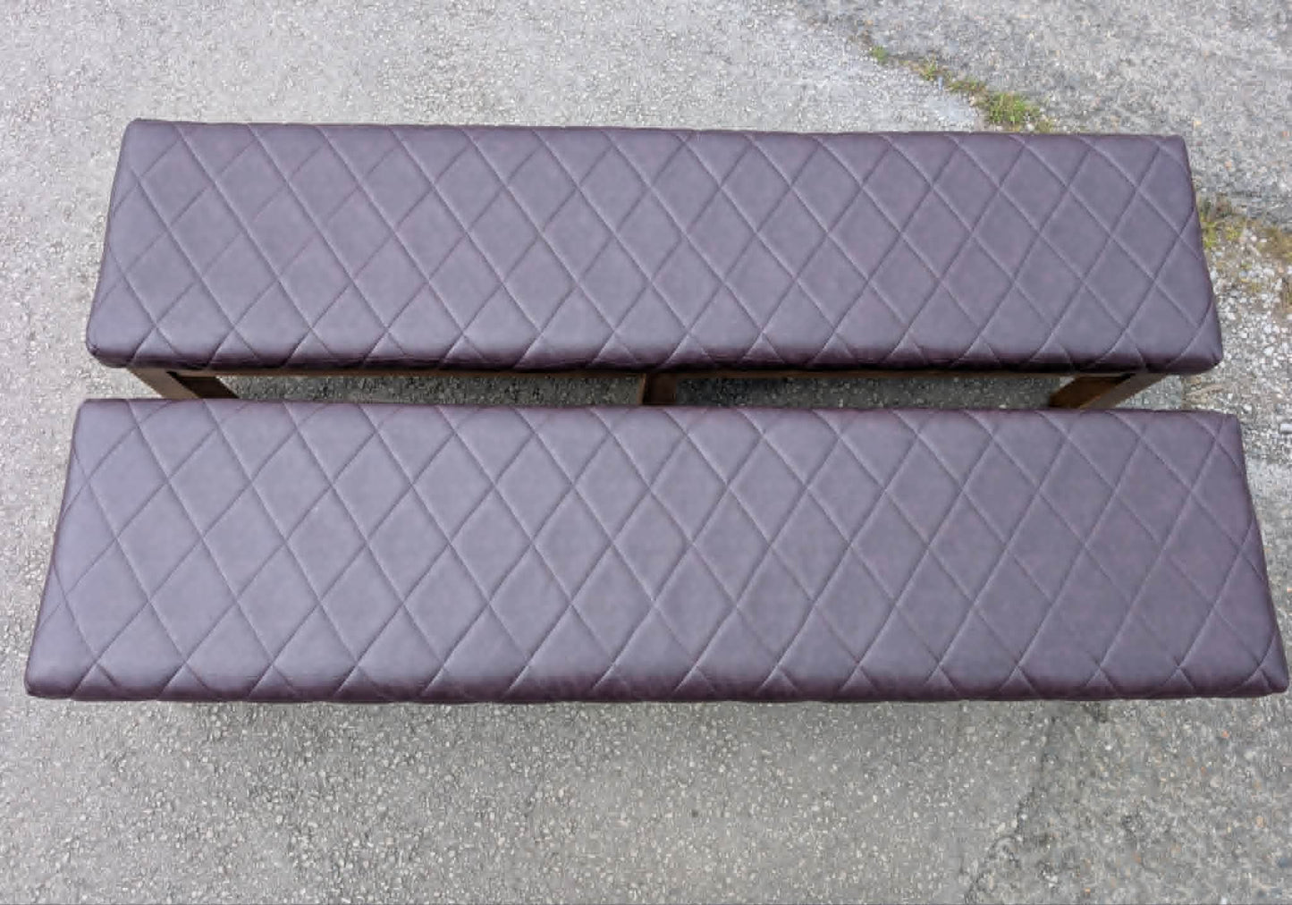 Large upholstered pub benches