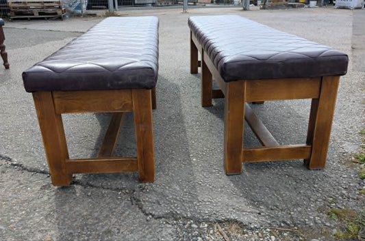 Large upholstered pub benches