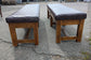 Large upholstered pub benches