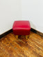 Set of 9 Red Leather Effect Low Pub Bar Stools Wooden Legs