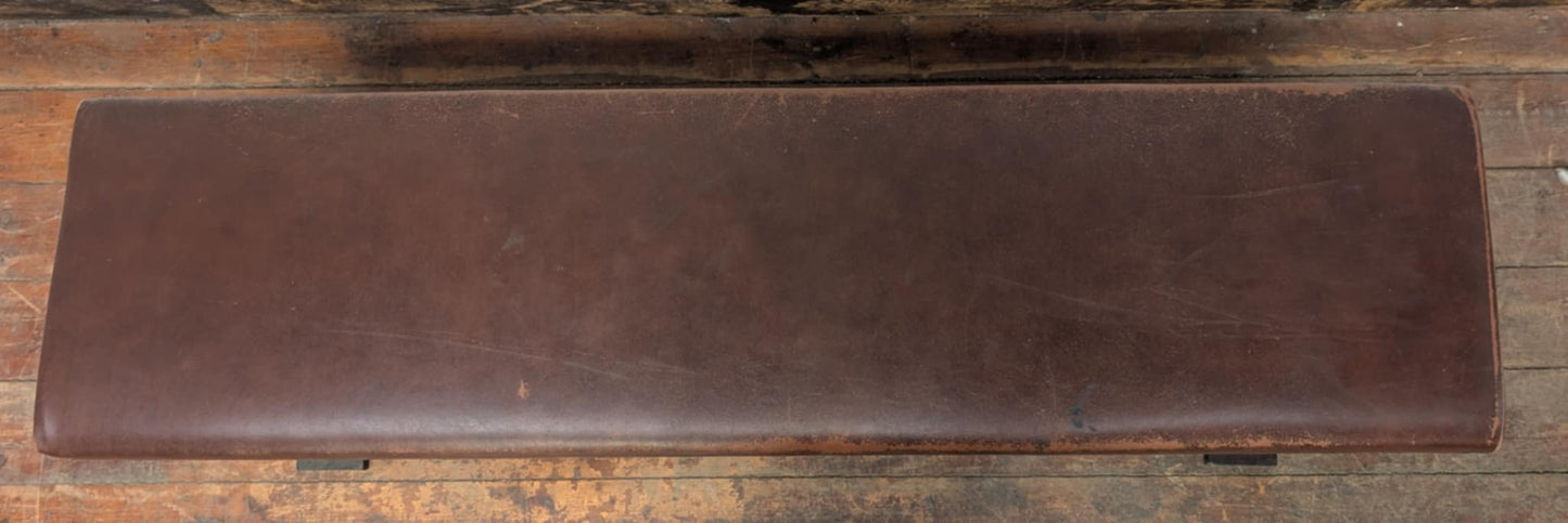 Medium Faux Leather Upholstered Wooden Bench / Brown