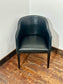 Set of 8 Black Leather Dining / Occasional Chairs Pub Restaurant Bar
