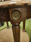 Wooden, Glass-Topped Coffee Table with Brass Details