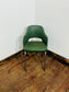 Set of 8 Green Leather Dining Chairs Armchairs Metal Legs Restaurant Cafe