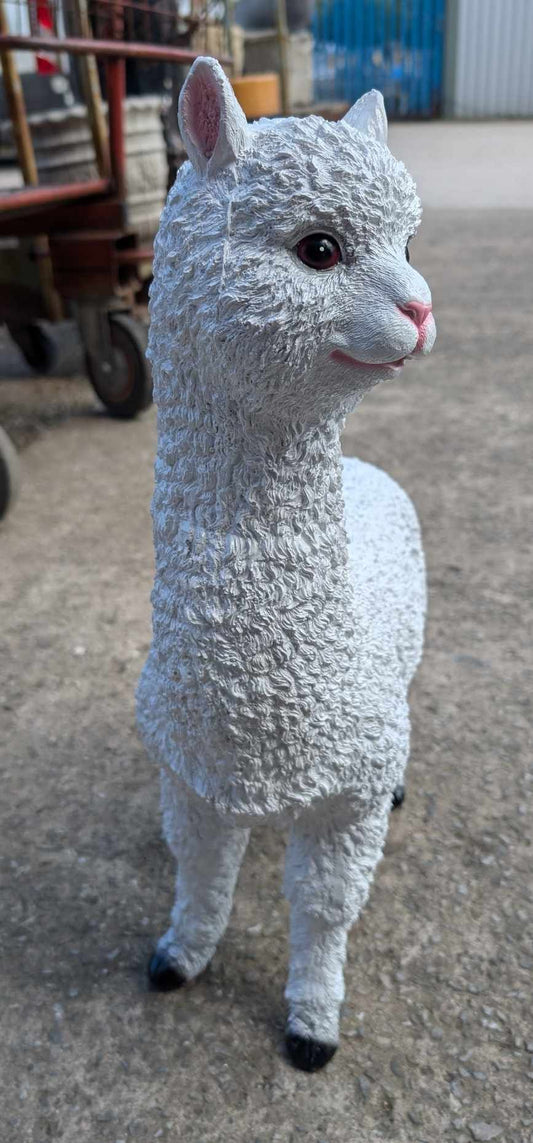 White Alpaca Resin Sculture for Outdoors