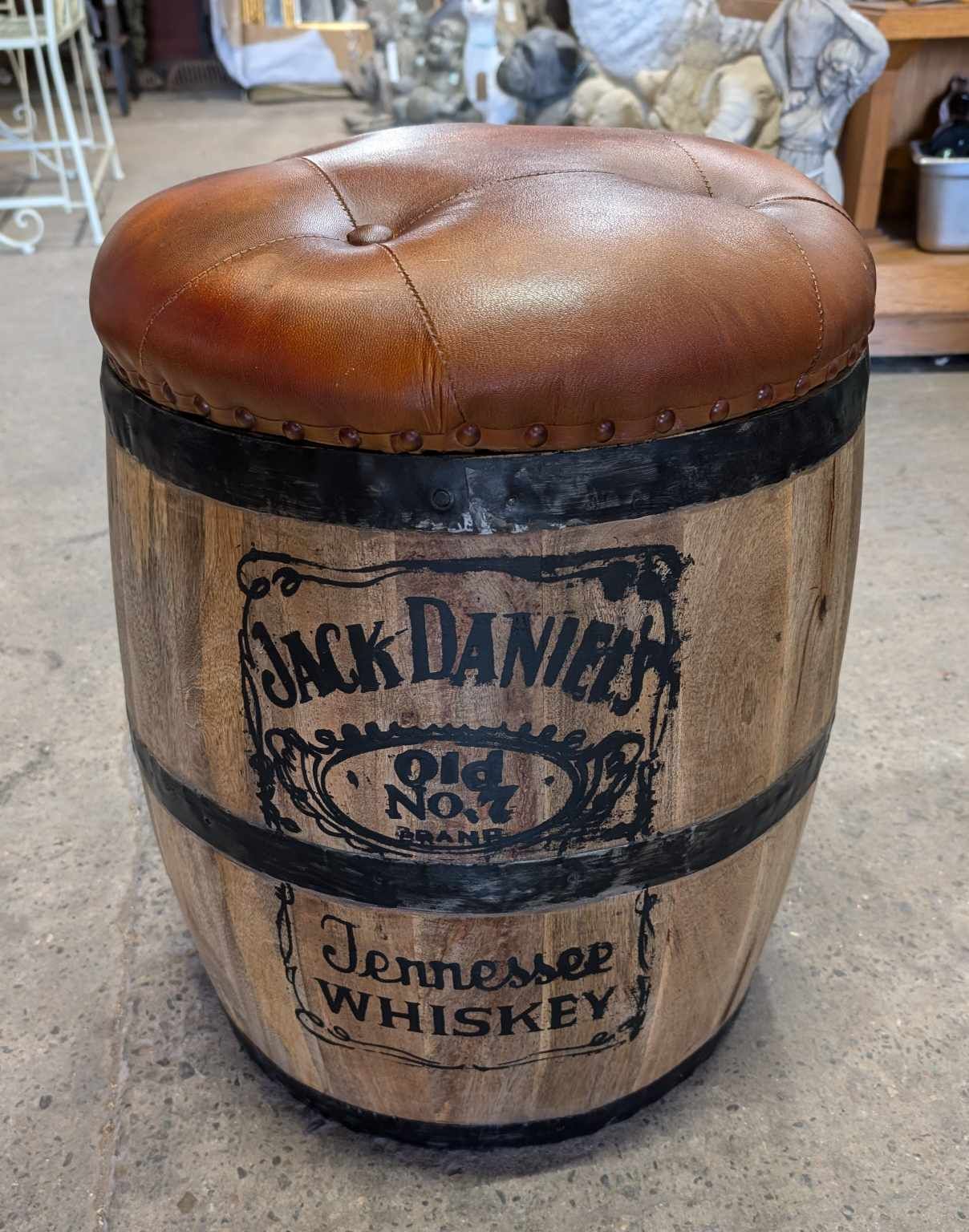 Jack Daniels Bar Stool with Removeable Leather Seat – Browsers Emporium