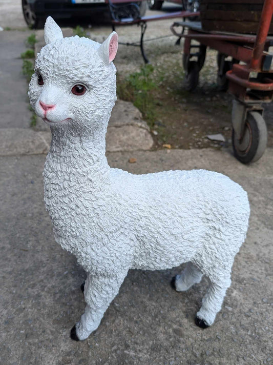 White Alpaca Resin Sculture for Outdoors