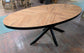 Oval Dining Table with Double-Cross Steel Base