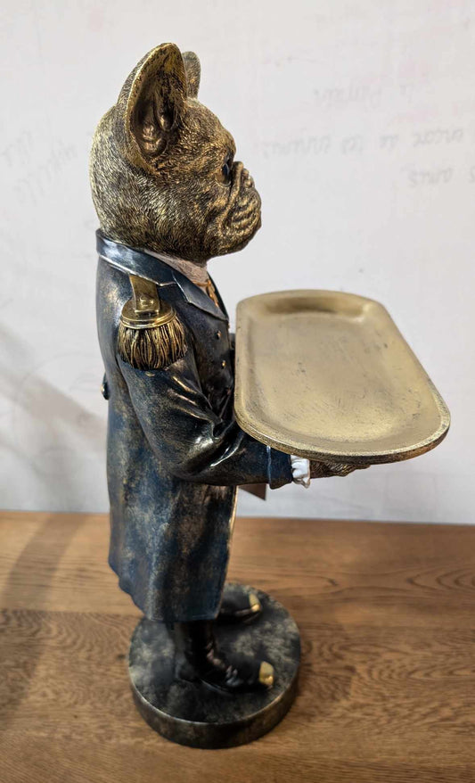 French Bulldog Royal Servant Sculpture / Key Dish