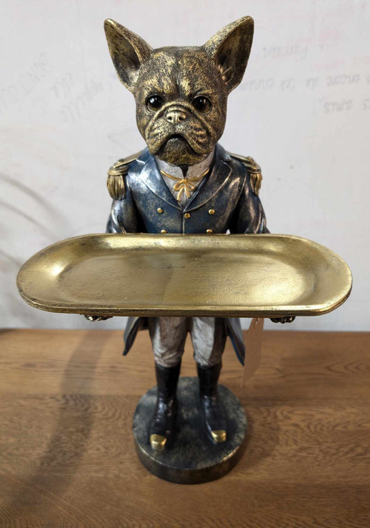 French Bulldog Royal Servant Sculpture / Key Dish