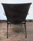 Pair of Metal Framed, Leather Upholstered Chairs with Armrests