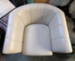 Cream coloured leather armchair