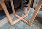 Large Round White Top Dining Table with Crossed Timber Base