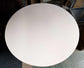 Large Round White Top Dining Table with Crossed Timber Base
