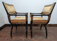 Pair of Vintage Upholstered Wooden Armchairs in Gold-Black Hollywood Art Deco Style