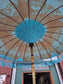Handmade Bali Sun Parasol - Sky Blue and Gold (Base not included)