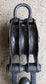 Vintage Cast Iron 20" Pulley Block and Hook / Triple Sheave / Industrial