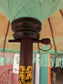 Handmade Bali Sun Parasol - Mint Green and Gold (Base not included)