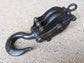 Vintage Cast Iron 17" Pulley Block and Hook / Double Sheave / Industrial