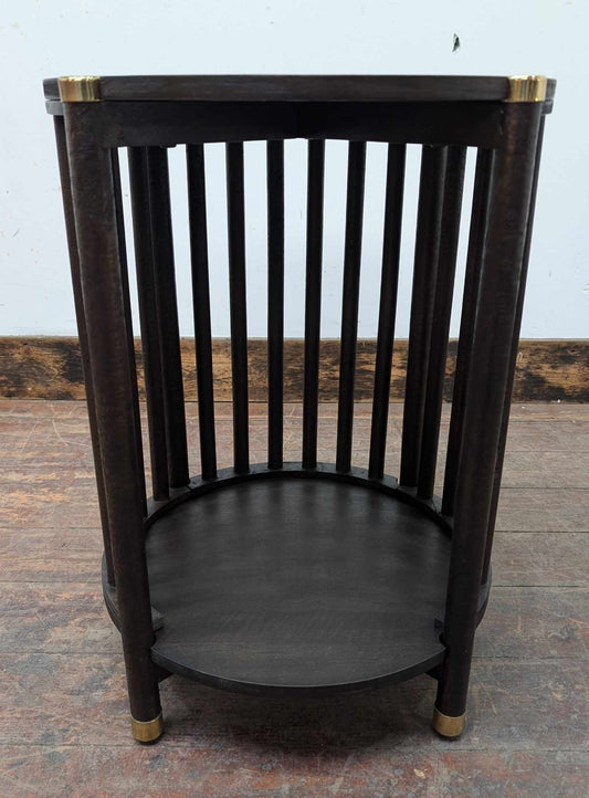 Small Cylindrical Wooden Cage Side Table