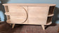 Scandi Style Light Wood Cabinet with Side Shelves