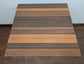 Outdoor Poseur Table with Panelled Wooden Top and Grey Steel Pillar Base