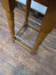 Pair of Orange Fleece Topped Bar Stools with Wooden Frames