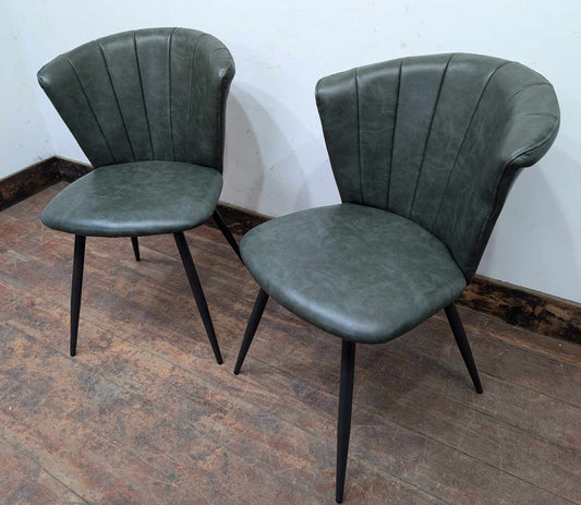 Pair of Forest Green Shelby Dining Chairs
