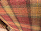 Pair of Red Tartan Fabric Armchairs, Wingback Style with Brass Studs