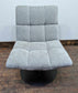 Low Plush Swivel Chair in Grey