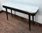 Scandi Style Black Console Table with White Marble Top, Gold Border and Storage Space