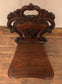 Small Antique Carved Mahogany Hall Chair - Victorian