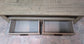 Light Wood TV Table with Two Drawers and Console Shelf