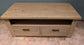 Light Wood TV Table with Two Drawers and Console Shelf