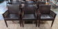 Set of Six Square Black Faux Leather Tub Chairs with Wood Frames